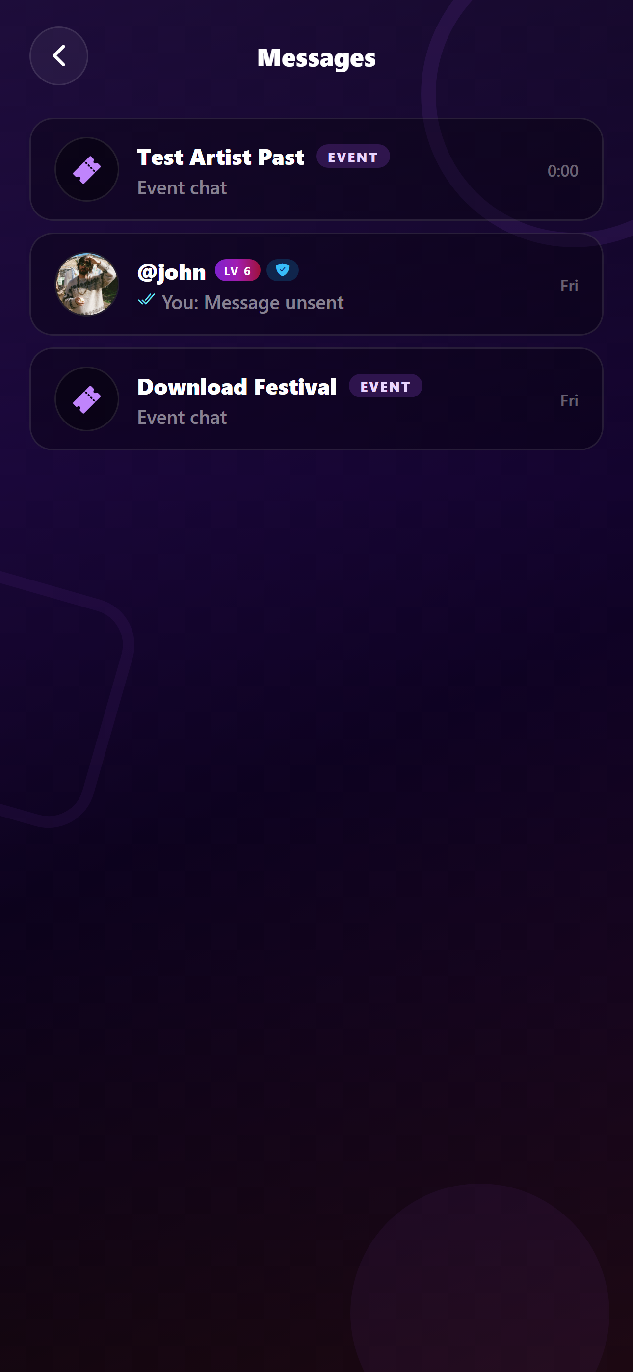 Chats in Radar app